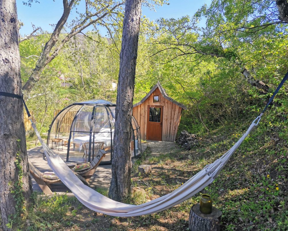 Bulle Olea cabane et hamac